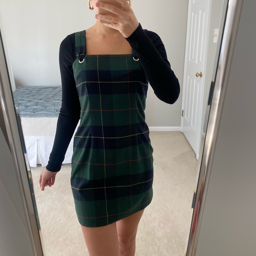 Dark green plaid dress